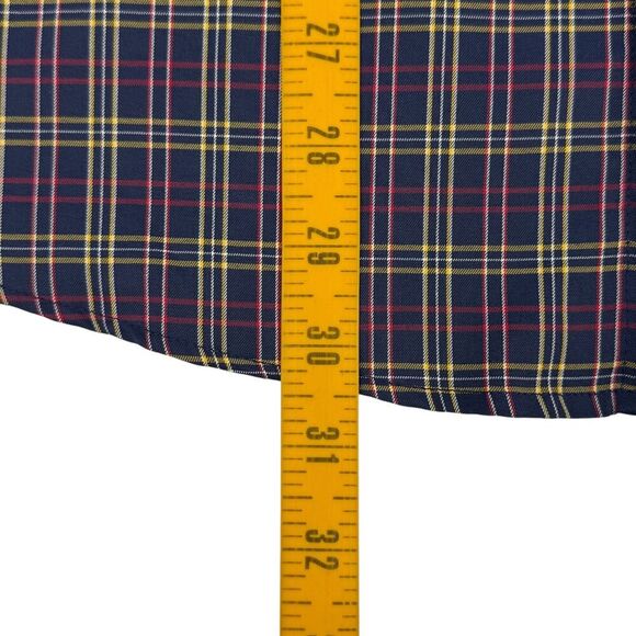 UNTUCKit Men's Talty Relaxed Fit Long Sleeve Plaid Shirt Navy/Red/Yellow XL - Picture 11 of 11